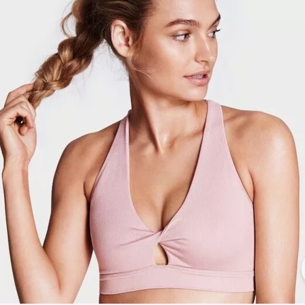Victoria Sport Ribbed Twist Front Sports Bra Sz S